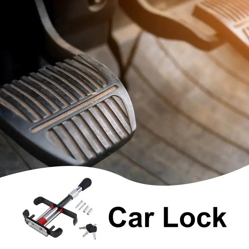 Car Pedal Lock Stainless Steel Auto Brake Pedal Lock With 3 Keys Brake Pedal Lock Steel Brake Pedal Lock Suitable For Cars Vanes