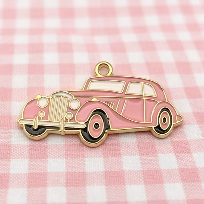 10pcs Car Pendant DIY Jewelry Accessories Alloy Drip Oil Pendant Keychain Earring Pendant view 2