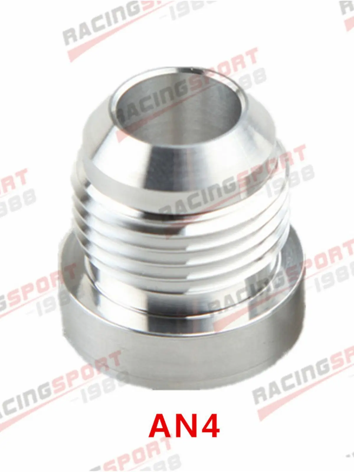 4 AN AN4 AN-4 Male Aluminum Weld On Fitting Adapter Round Base Silver