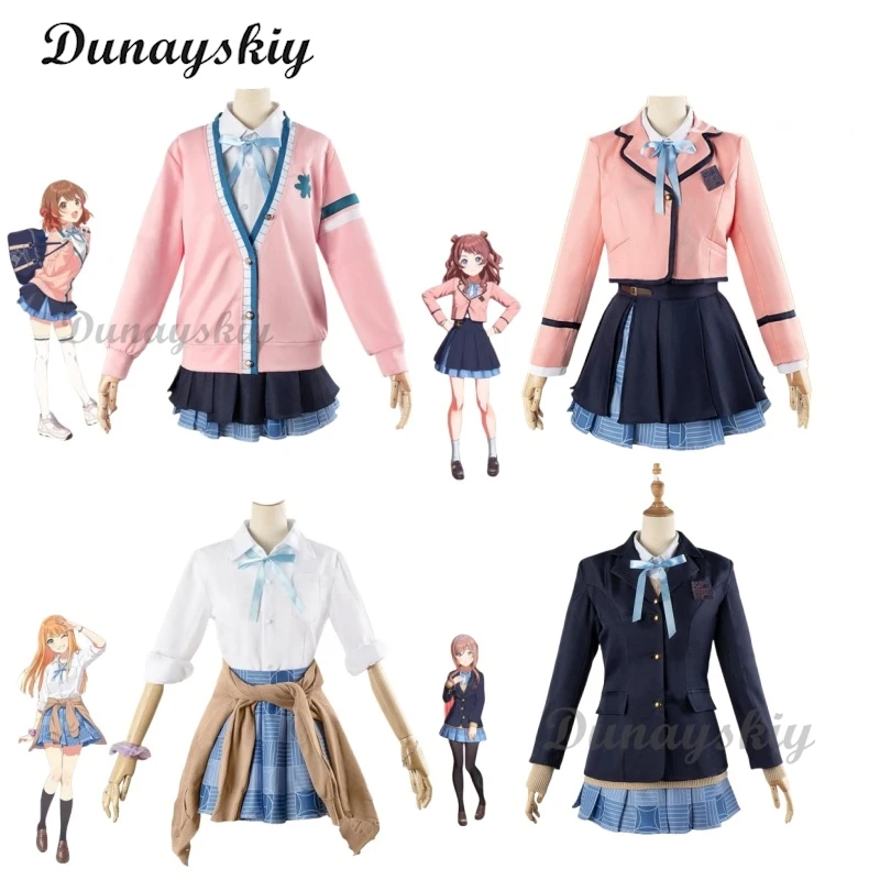 

Game Saki Hanami Cosplay Costume THE IDOLM Sumika Shiun JK Uniform Ume Hanami Rinami Himesaki Misuzu Hataya School Uniforms STER