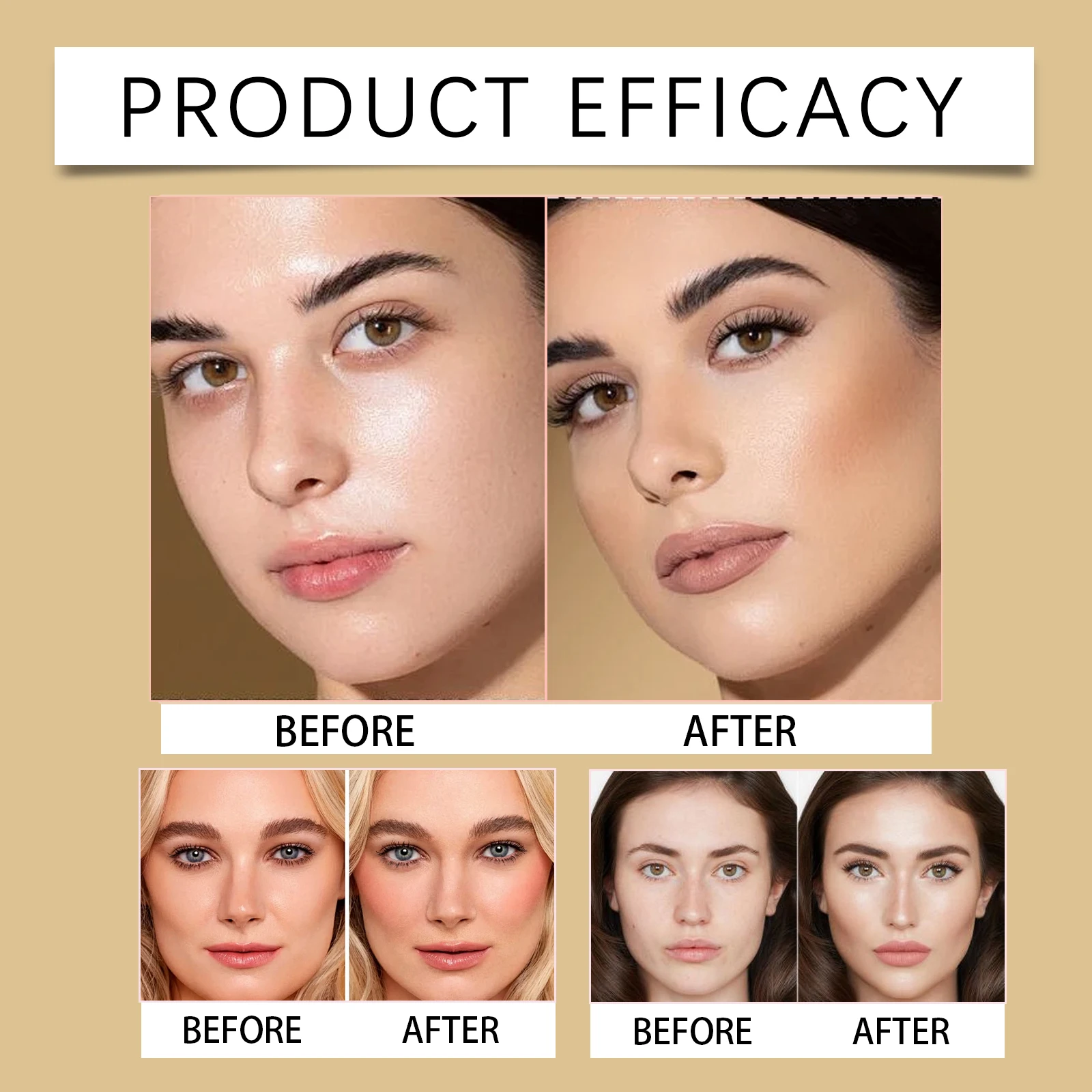 Tavolozza per trucco all-in-one con ombretto, contorno, fard, evidenziatore e illuminante per palpebre in uno; Trucco versatile