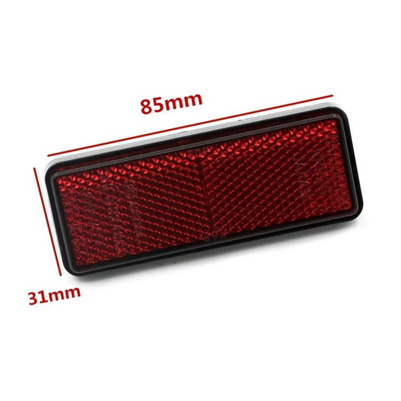 2X Red Light Rear Motorbike Quad Scooter Bike Reflector Number Plate Rectangle Reflector For Kawasaki Yamaha image 2
