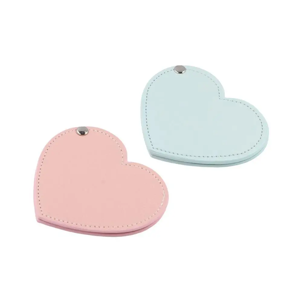 Mini Portable Heart Compact Mirror Unbreakable Solid Color Makeup Mirror Rotating Ultra-thin Cosmetic Mirror Women