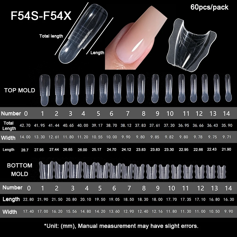 SWEET TREND-60 Stück Dual-Nagelformen in 15 Größen – Dual-Formen Oval/Lange Sargform Ober-/Unterseite Nagelformen Maniküre-Verlängerungswerkzeug – Detail 3