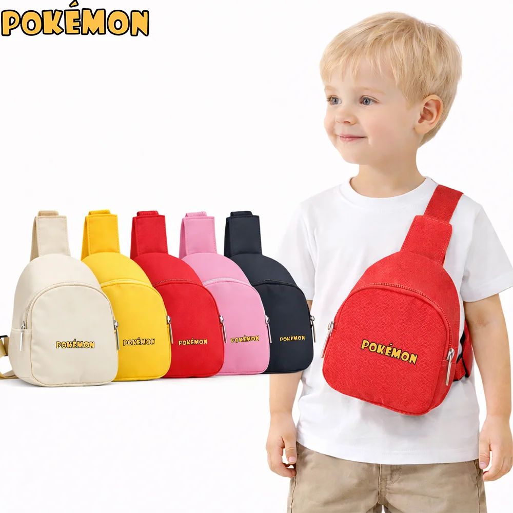 Mochila Para Irmaos Pikachu E Eevee 2026 Duas Bolsas De Peito Nylon Leve Presente Combinado Para Gêmeos
