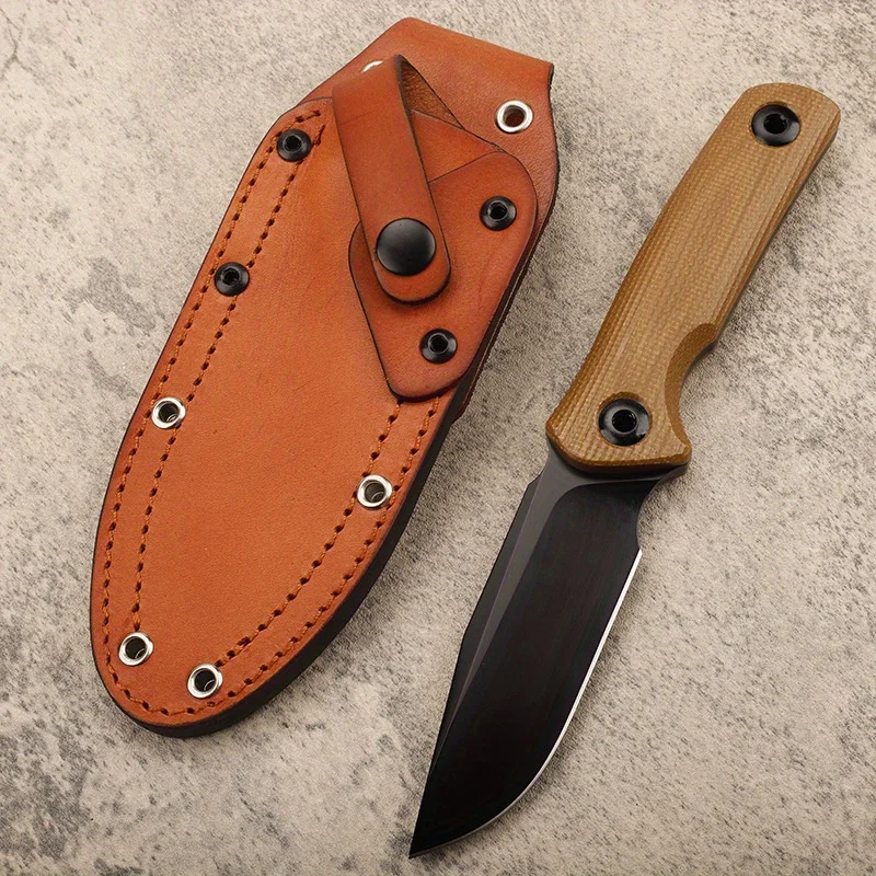 

New DC53 Blade Linen Handle Fixed Blade Outdoor Camping Survival Hunting Knife Portable Multi-functional EDC Cutting Tool
