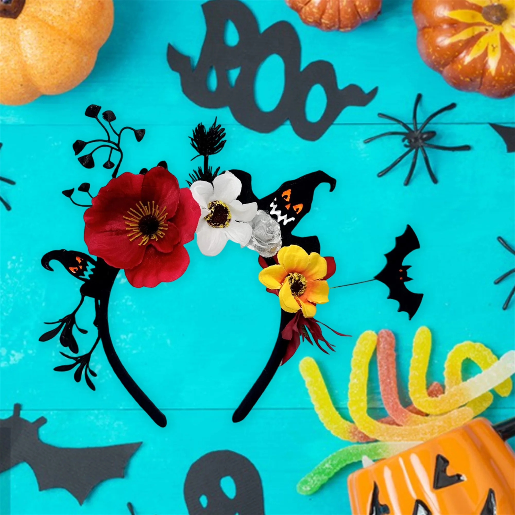 Cerchietto per orecchie di gatto nero con fiocco glitterato Cerchietto per capelli per costume di Halloween Accessorio per bomboniere per donne e ragazze