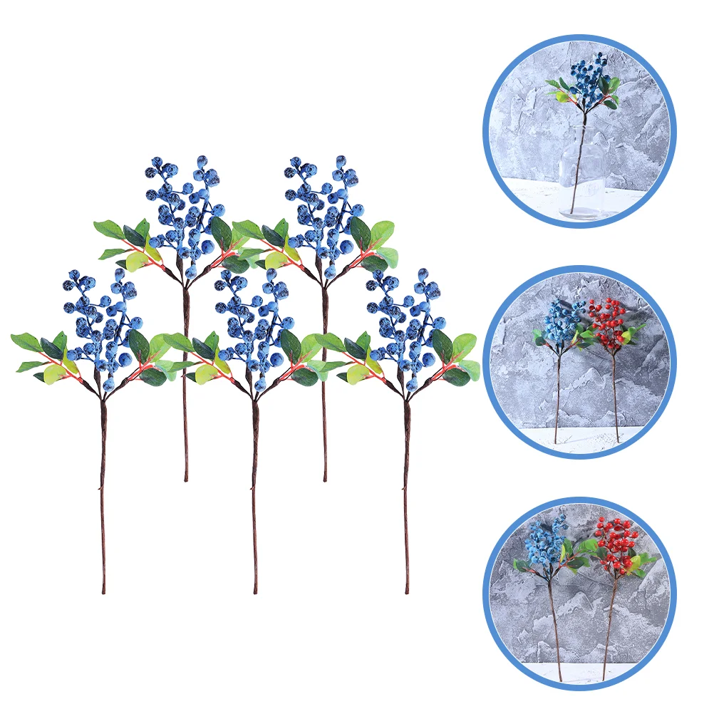 인공 베리, 겨울 휴가 장식, 베리 줄기, 계절 꽃, 크리스마스 트리, 5 개