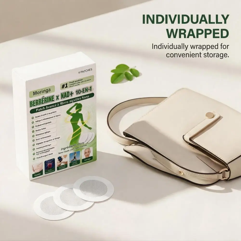 1-10X Advanced Moringa Berbérine x NAD+ 10-In-1 Nano Micro-needle Patch Metabolic & Appetite Regulation Weight Management