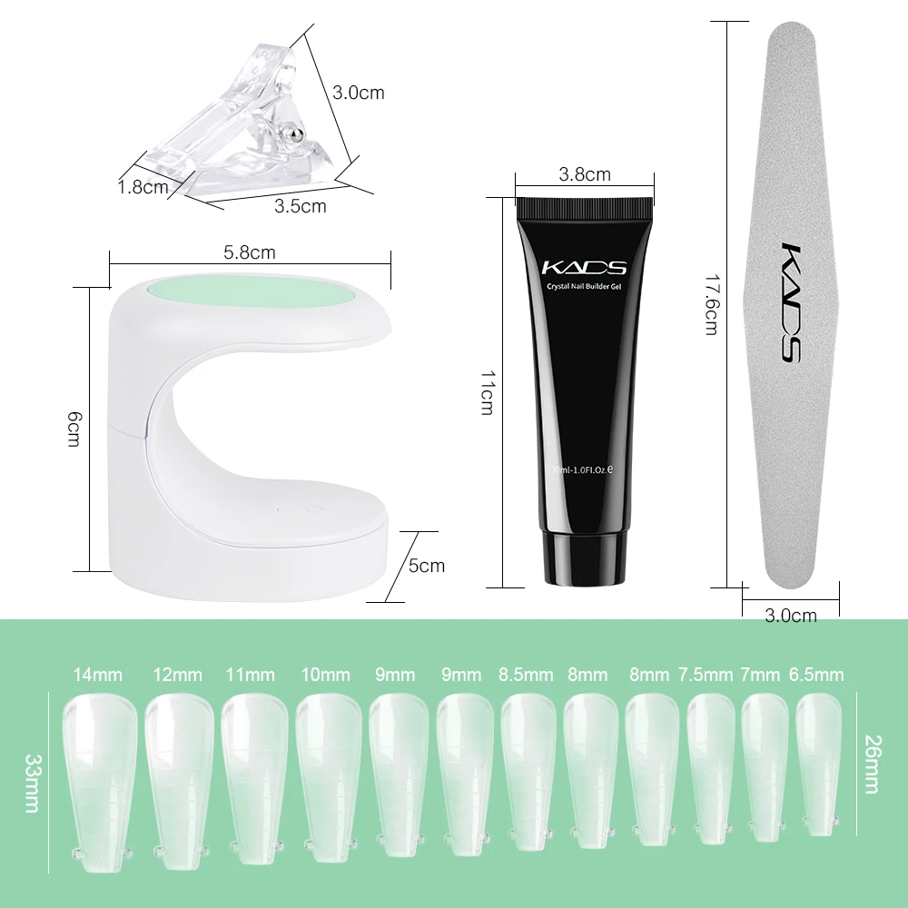 Kit per unghie punte per unghie finte e Mini lampada a LED UV estensione del Gel per unghie decorazione artistica punte per unghie accessori per Manicure strumenti