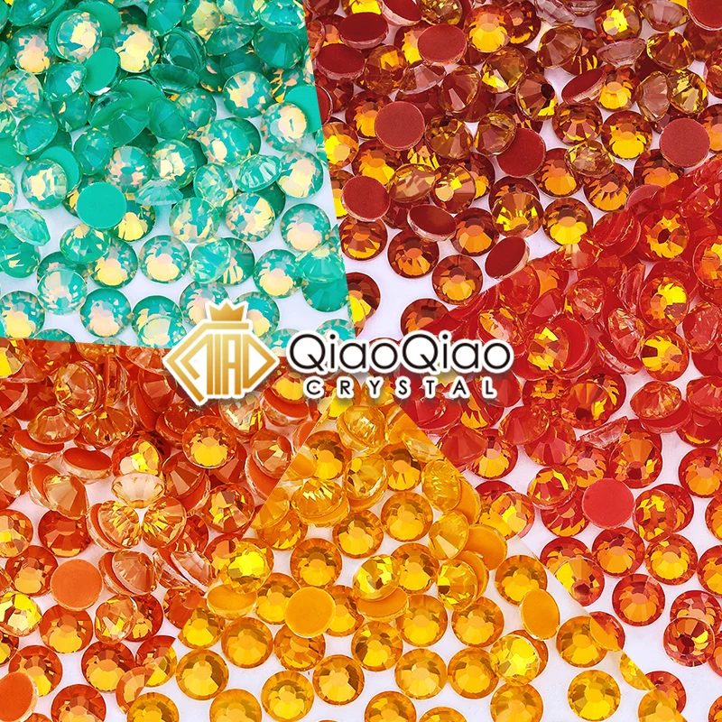 QIAO Mocha Opal Strasssteine Glitzer Kristall SS6-SS30 Glas Nicht-Hotfix Strasssteine Dekoration für Kleidung, Kleider, Nagelkunst – Detail 2