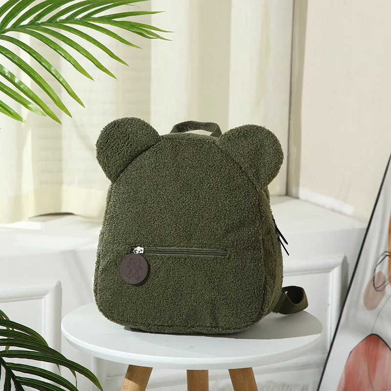 NONE Niedlicher Bär Plüsch Rucksack bestickt Name Herbst Winter Kinder Outdoor Umhängetaschen individuelle personalisierte Kinder Geschenktaschen 8