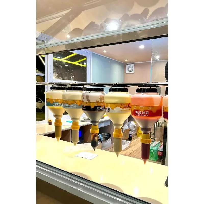 Hanging Food Grade Squeeze Sauce Bottle Large Capacity Ketchup Salad Dressing Dispenser Jar