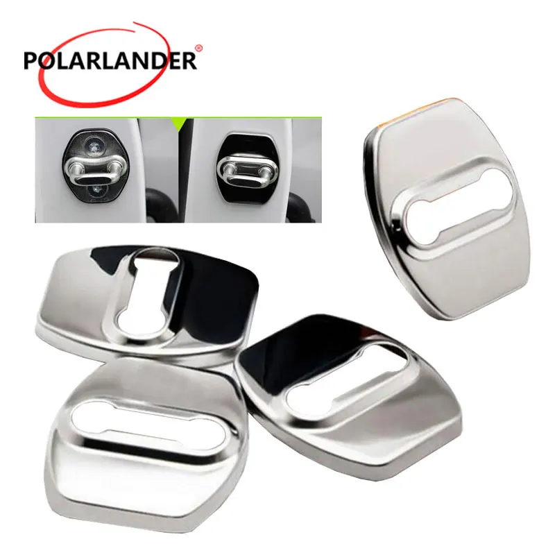 4 Pcs Stainless Steel Sticker Car Door Lock Cover Snap Cover Case Decoration Accessories for Kia Sportage 2016 2017 KX5 KX3 K4