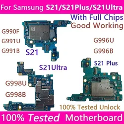 PLATE Working S21 G990F G991B S21 Plus G996B Mainbaord For Samsung Galaxy S21 Ultra G998B 5G Motherboard Unlocked Logic Boards