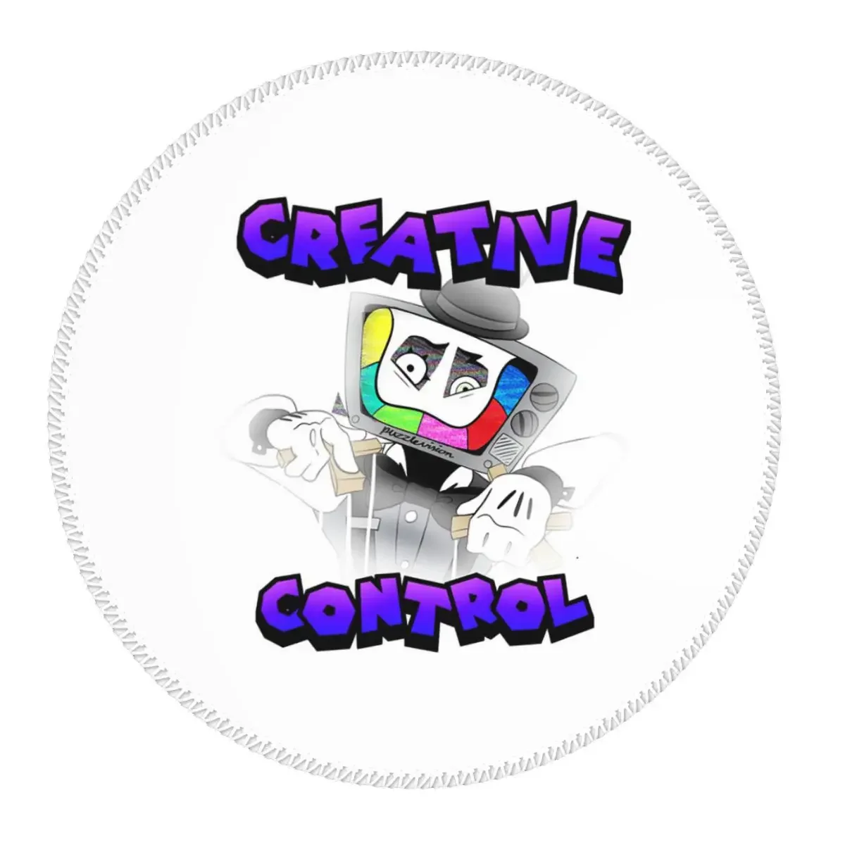 Creative Control (Mr. Puzzles) (Transparent Version) Round Mouse Pad Computer Keyboard Mouse Mat Gaming Laptop Desk Mat