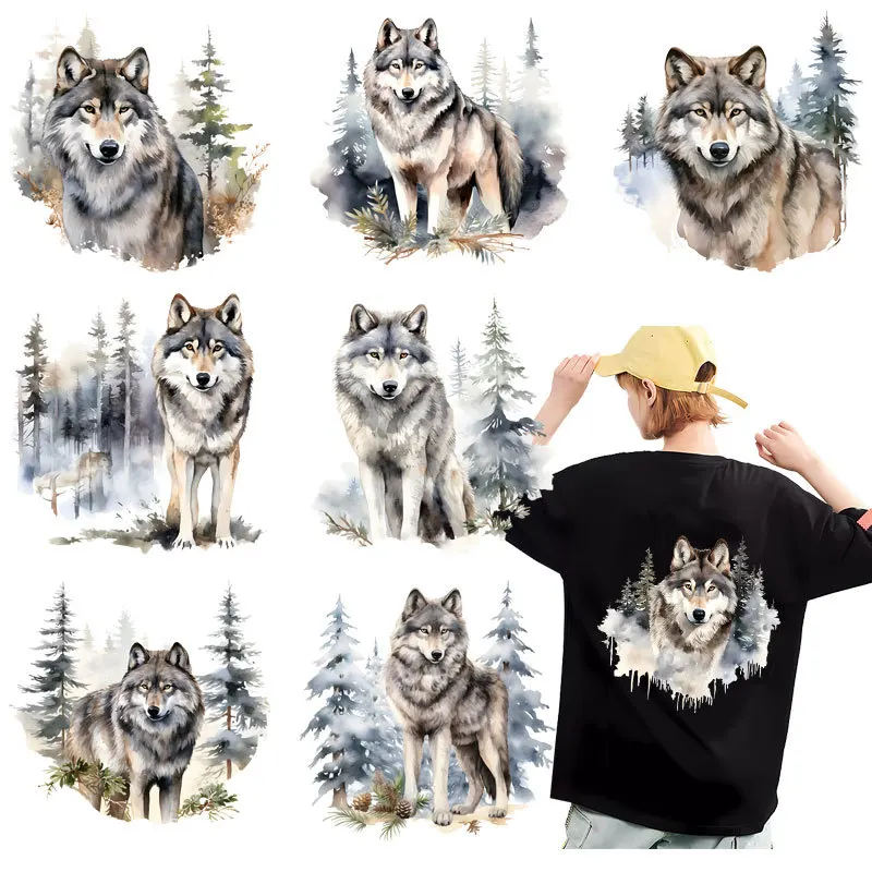 The Wolf of the Wild Forest Patches For Heat Transfer Clothes Coat T-shirt Thermal transfer stickers Decoration Printing