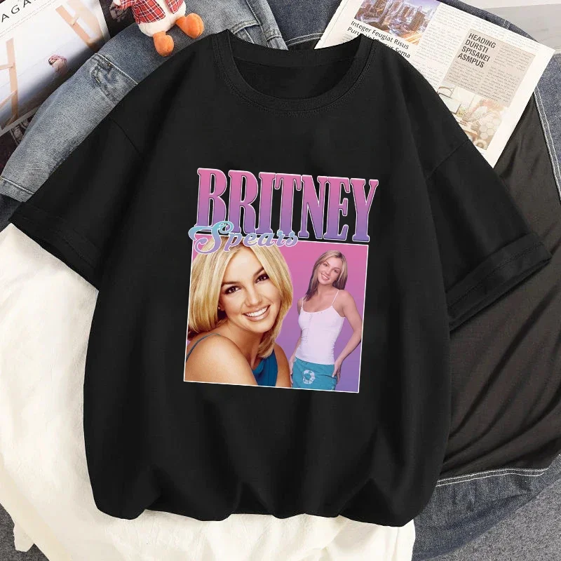 Singer Britney Spears Graphic Printed Tshirt Fashion Men Casual O-Neck Streetwear T Shirt Summer Women Harajuku T-shirt Tops