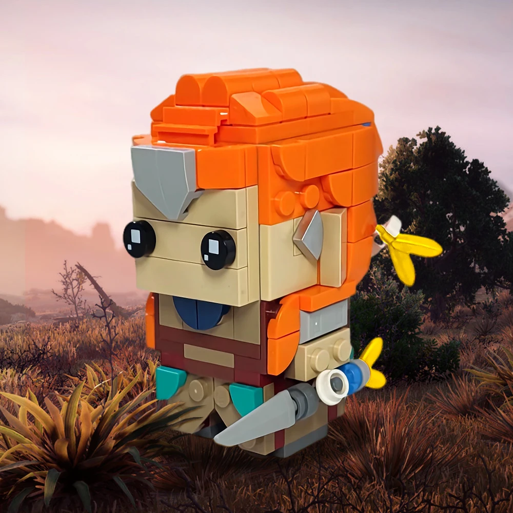 MOC Game Horizon Female Warrior Aloy Brickheadz Model Bricks Game Action Figures Building Blocks Toys Kids Birthday Gifts Toys