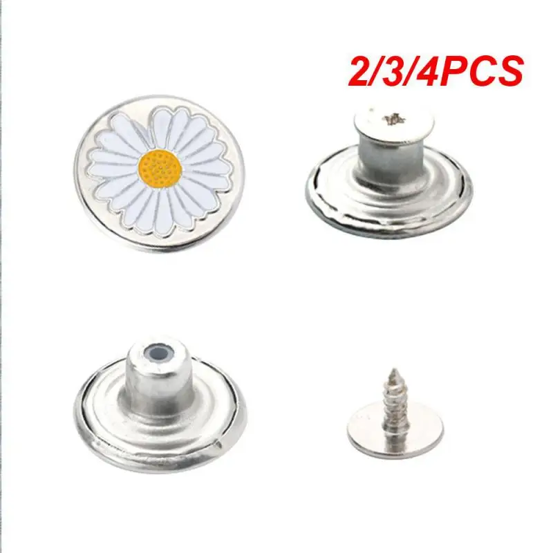 2/3/4PCS Pants Buckles Screw Nail Detachable Non Rusting 17 20mm Repair Kit Retro Metal Button Corrosion Resistance Non Magnetic