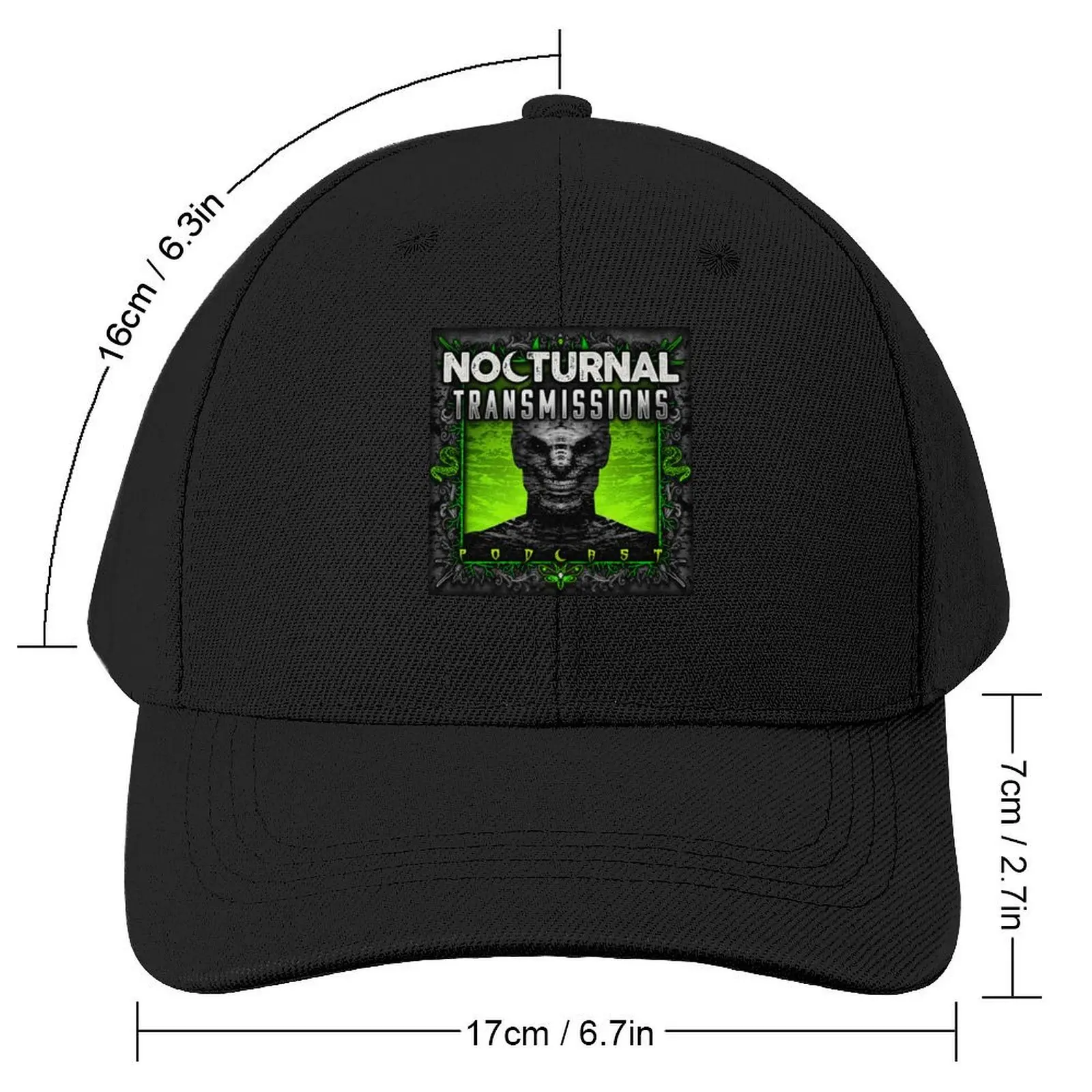 NOCTURNAL TRANSMISSIONS old logo - GREEN Baseball Cap hiking hat Beach Outing Wild Ball Hat funny hat Mens Hats Women's