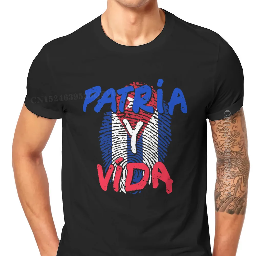 Patria Y Vida Patria O Muerte Homeland And Life Newest Tshirts For Men Viva Cuba Libre Flag Men T Shirts Tops Big Size