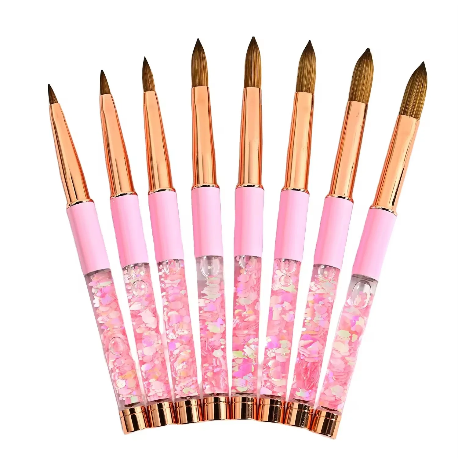 

Manicure Pedicure Application Tools Sable Oval Kolinsky Nail Art Painting Brush with Glitter Shaker Hand