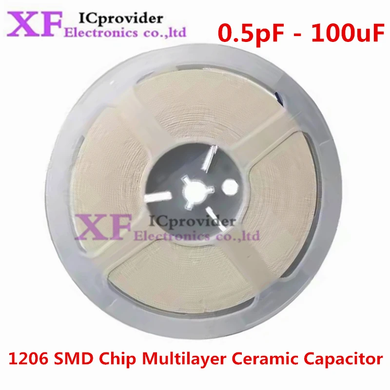 

1 катушка 1206 SMD Chip Многослойный керамический конденсатор 0,5 пФ - 100 мкФ 10 пФ 100 пФ 1 нФ 10 нФ 15 нФ 100 нФ 0,1 мкФ 1 мкФ 2,2 мкФ 4,7 мкФ 10 мкФ 47 мкФ
