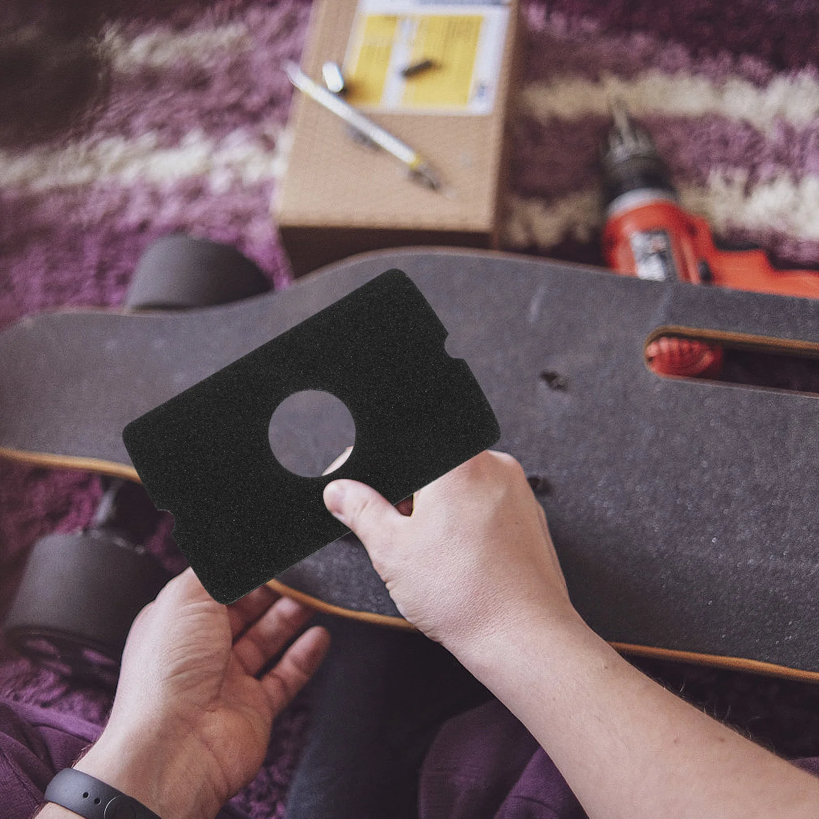 1 زوج الانجراف مجلس الصنفرة سبليت تصميم مادة الكربورندوم سهلة التركيب المضادة للانزلاق سطح لوح التزلج الانجراف الطويل #5