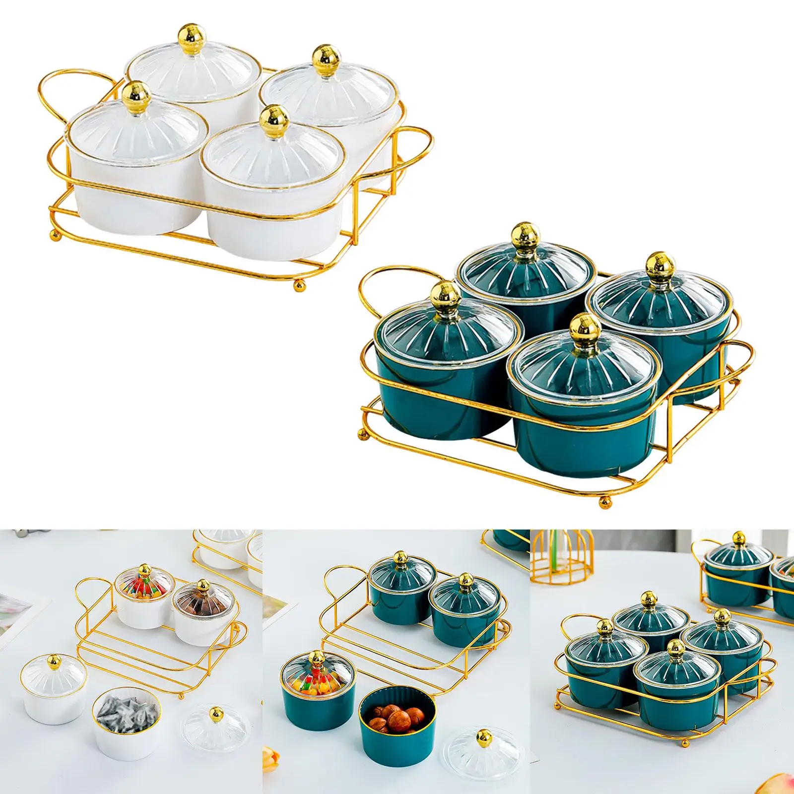 Dried Fruit Snack Serving Plate Set Seasoning Containers for Dining Room image 3