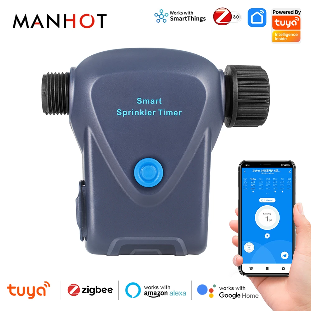 

Tuya Zigbee3.0 Smart Automatic Water Timer Garden Irrigation Machine Intelligent Sprinkler Save Water&Time for Google Home Alexa