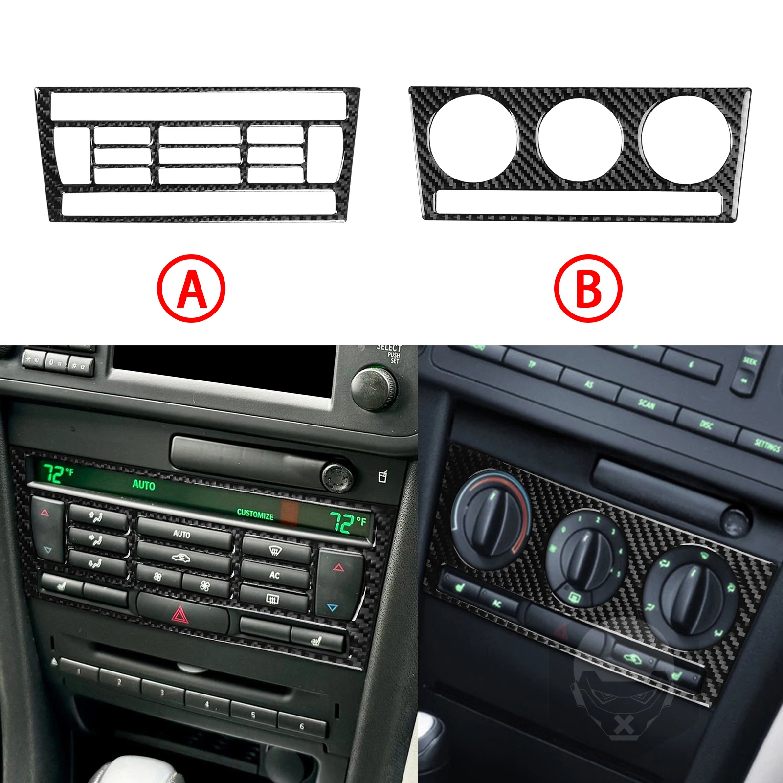 Soft Carbon Fiber Central Control Gear Shift Air Vent AC CD Kits Full Set Trim Cover For Saab 9-3 2003-2011 Interior Accessories