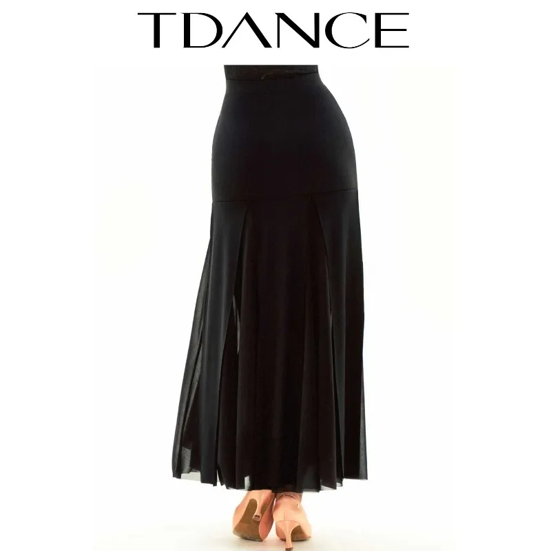 Abito da pratica moderno TDANCE personalizzato [Mezza gonna in filato avvolgente sui fianchi] Mezza gonna da ballo sociale versatile di base da donna JM-119