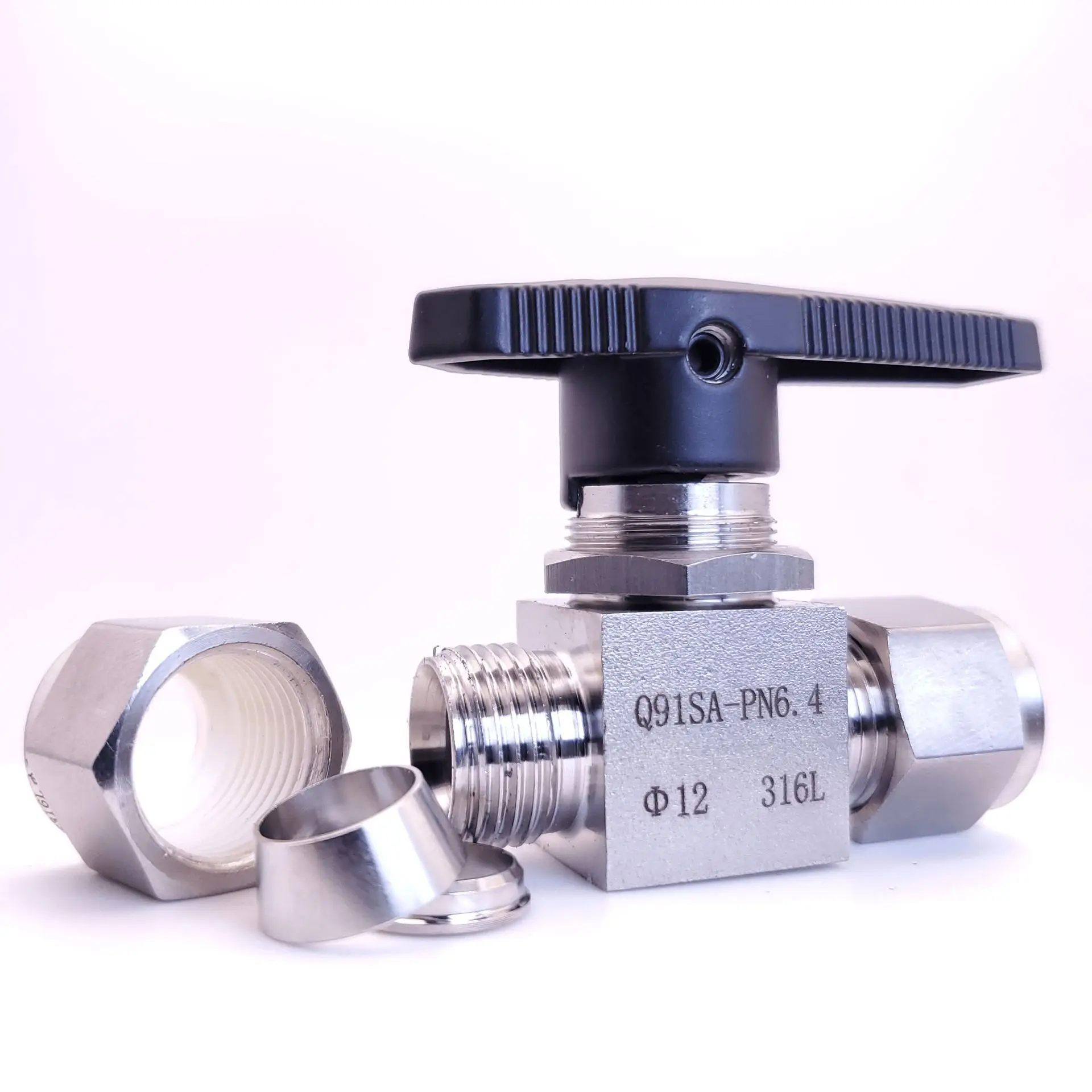 

304 Stainless Steel Ball Valve 316 Straight Through Ferrule Panel Type Imitation Beauty Air Source Ball Valve 68101/41/2