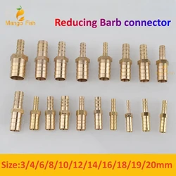 1pcs Brass 2 Way Reducing Straight Hose Barb Barbed Pipe Fitting Reducer Copper Coupler Connector Adapter 4 19 6mm-3mm 8mm-10mm