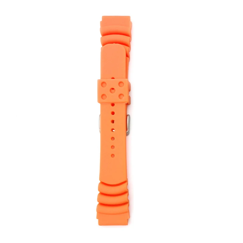 Orange 20mm Sports Silicone Strap Rubber Watch Strap Diving Strap Men Replacement Wrist Watch Accessories