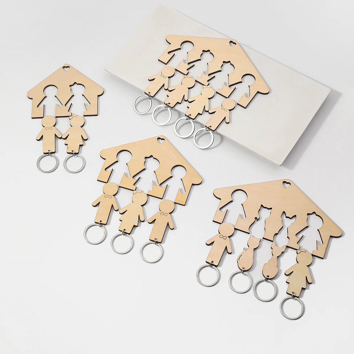 2Pc/3pcs/4pcs/set creative home decoration keychains, home keychains, couple keychains, wall hanging accessories 