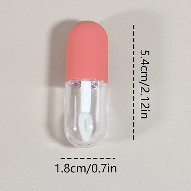 립 글레이즈 빈 튜브 미니 소형 캡슐 원형 병, 프로스트 고무 투명 플라스틱 립스틱 빈 튜브, 4.5ml, 1 개, 2 개, 5 개