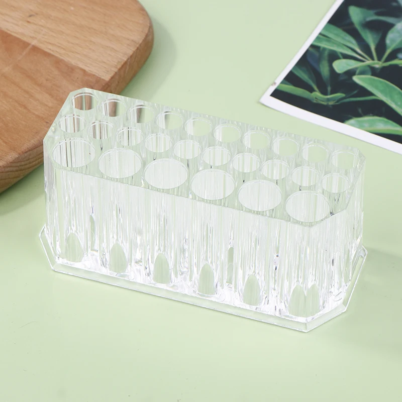 26 Holes Nail Brushes Storage Box Makeup Brushes Holder Acrylic Nail Tools Stand Organizer Nail Art Bushes Storage Showing Shelf