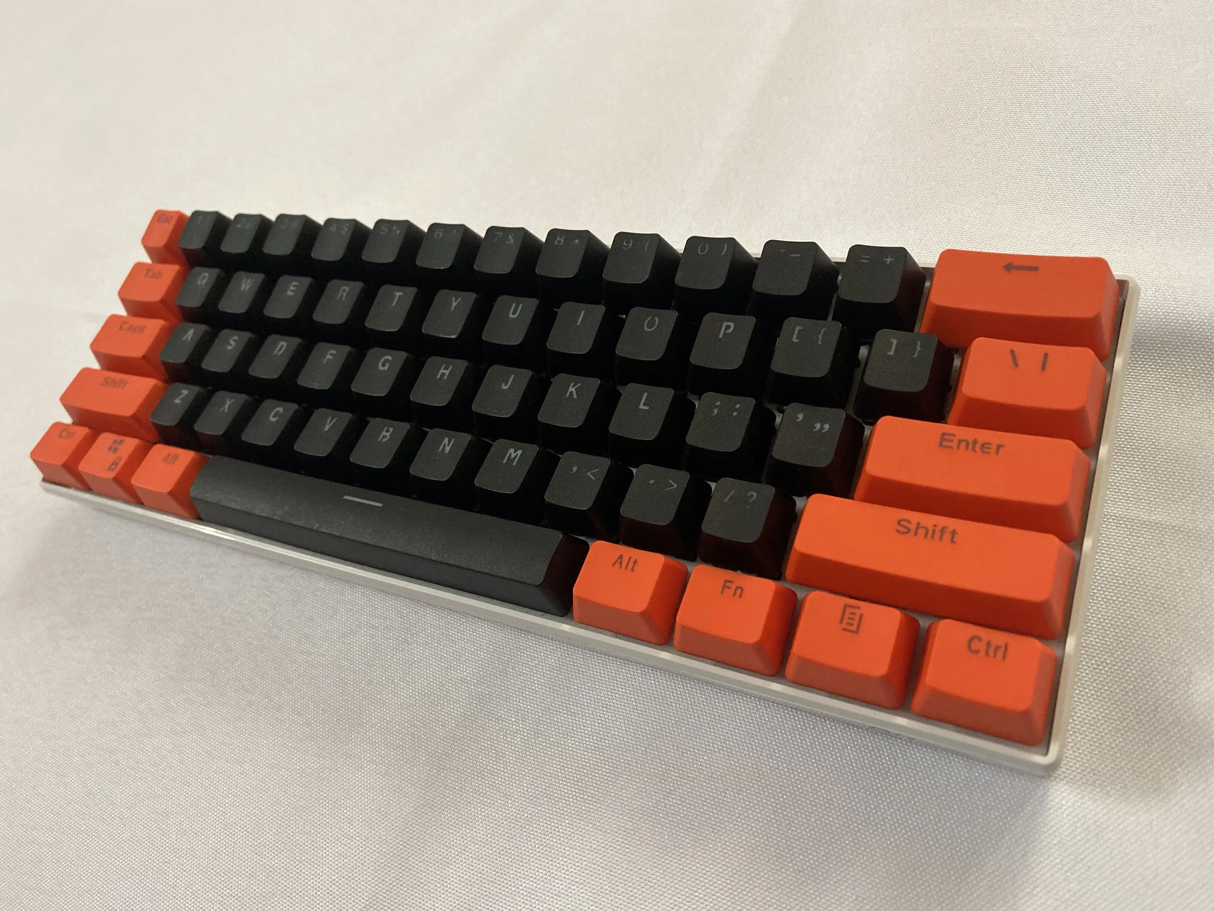(Only Keycaps)Orange Black RK 61 Keys PBT Backlight Keycaps OEM Profile Wooting Double Shot For MX Switch Mechanical Keyboard