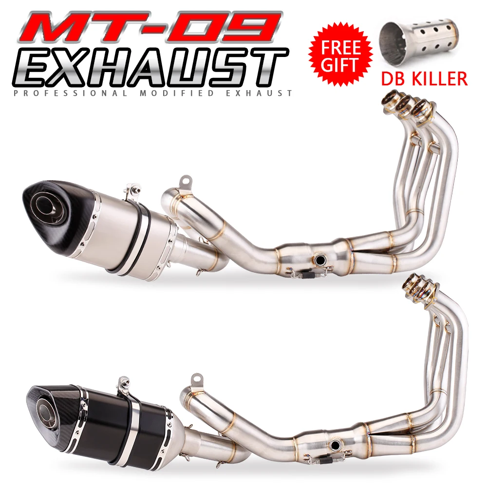 

MT09 motorcycle exhaust pipe modified stainless steel scooter front pipe complete system for FZ-09 MT-09 mt 09 slip-on