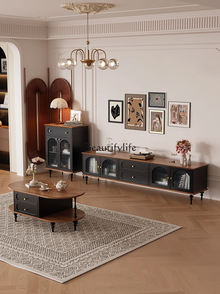 

American retro TV cabinet French antique storage TV cabinet