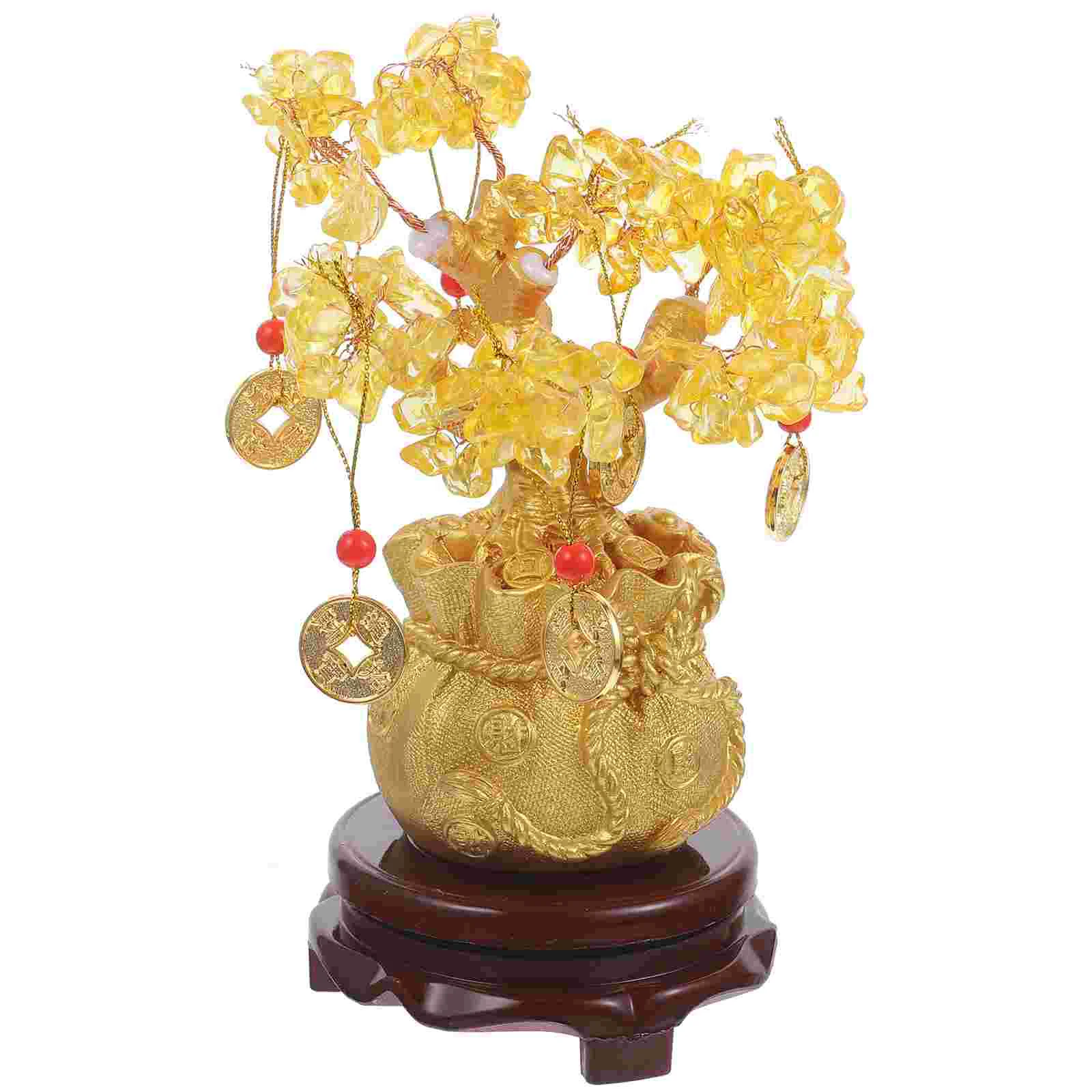 

Indoor Bonsai Artificial Tree Ornaments Crystal Money Decoration Sculpture Coin