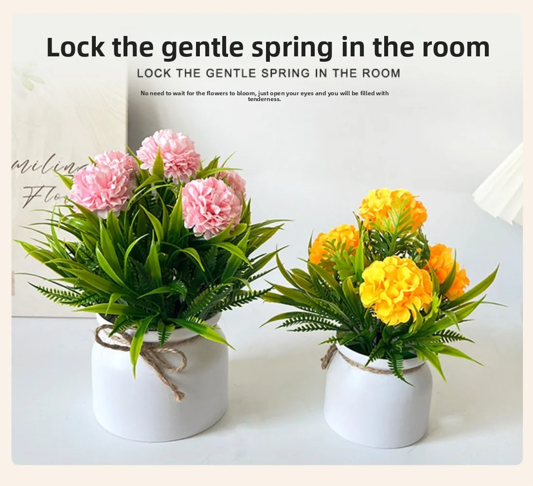 4pcs Six-layer Hydrangea 4 Simulated Flower Potted Plant Artificial Simulated Flower Bonsai Desktop Gardening Decoration