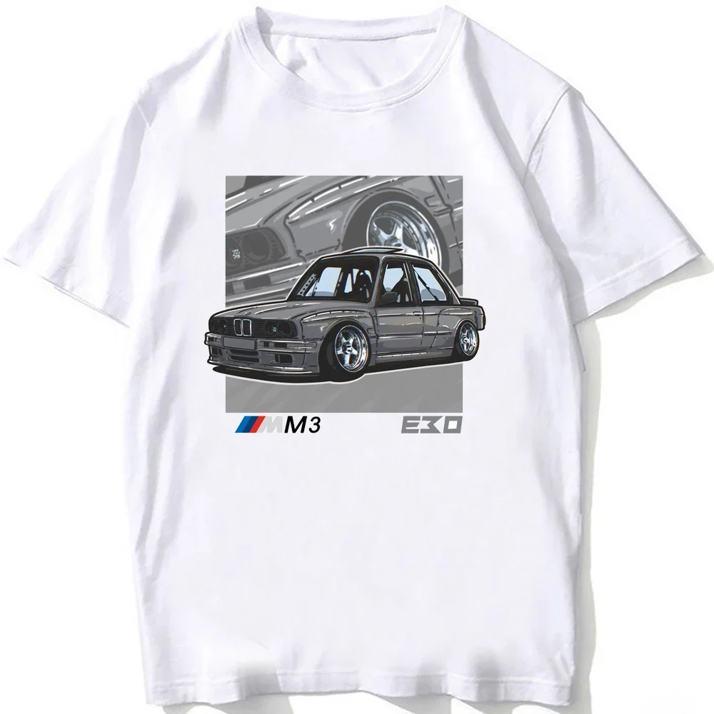 Camisetas Retro personalizadas de garaje E21 C1 Alpina, camisetas de verano de manga corta para hombre, camiseta de coche clásico antigua E30 M3, camisetas informales geniales para niño, camisetas blancas