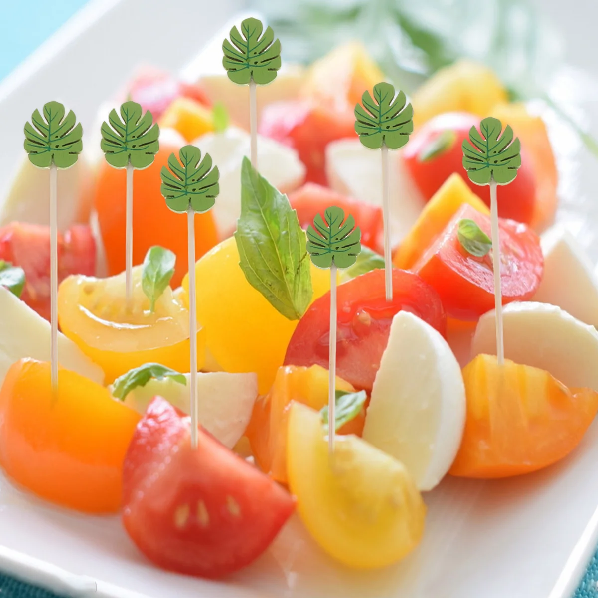 

100pcs Bamboo Fruit Picks Food Sticks For Cocktail Appetizer Party Supplies Wooden Toothpick Drink Skewers Kitchen Bar