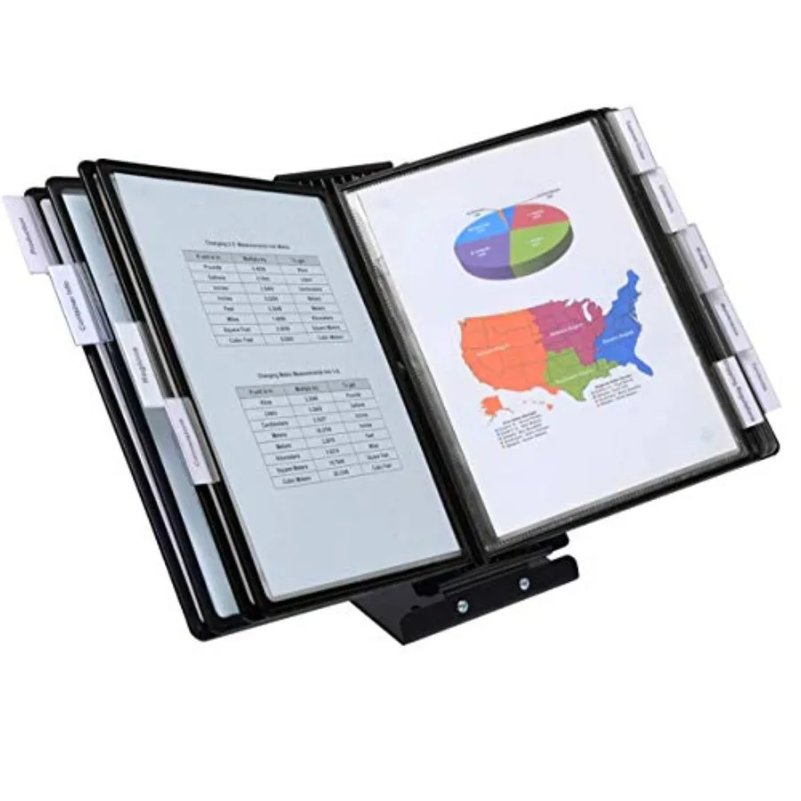 

SwitchFile Reference Organizer Displays Both Landscape or Portrait Documents Desk or Wall Mount Featuring 10 EZ-Load Pockets to