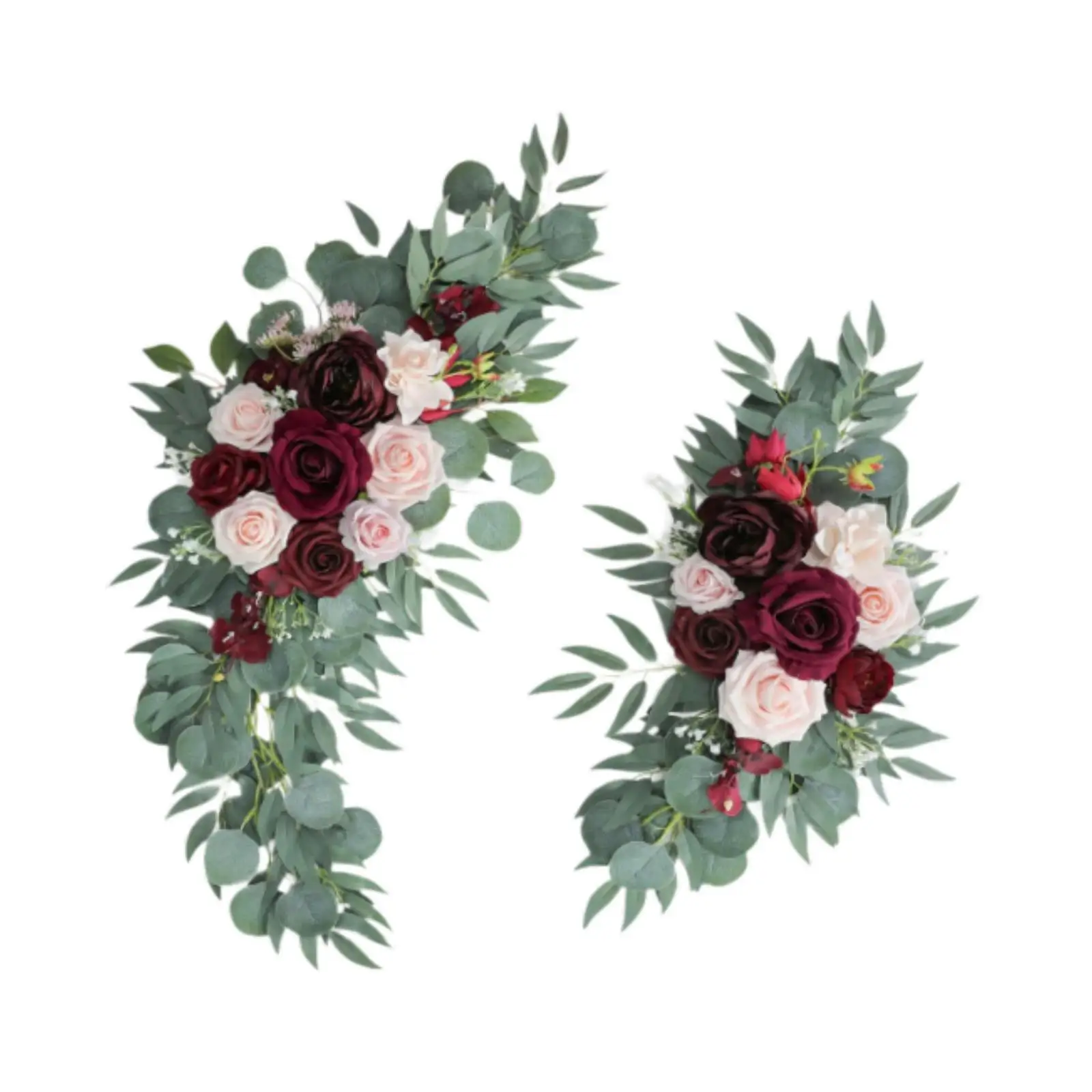 2 pçs arco de casamento flores artificiais swags moderno sinal de boas-vindas decoração pano de fundo floral swag pano de fundo para parede