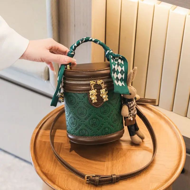Bucket Bag Women' New Niche Personality Simple Exquisite Bag Women's Fortune Design Fashionable Bucket Texture Portable Cylinder