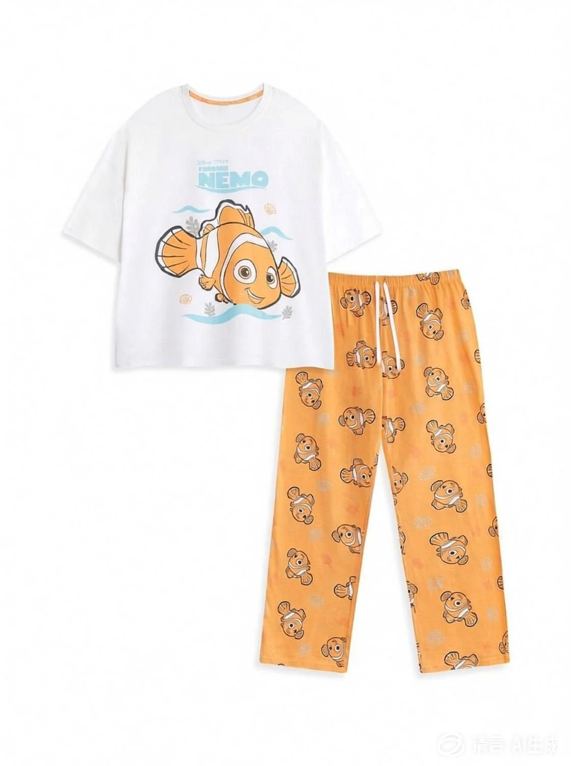 26 New Underwater Mobilization Clownfish Nemo Short Sleeved Set 3D Sports and Leisure Pajamas Men's T-shirt